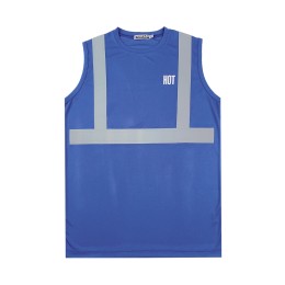 Customized blue sleeveless T-shirt industrial uniform reflective tape design logistics transportation vest industrial uniform porter men's industrial uniform D405 Customized blue sleeveless T-shirt industrial uniform reflective tape design logistics transportation vest industrial uniform porter men's industrial uniform D405